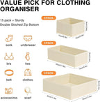 DIMJ Drawer Organizer Clothes 6 Pack - Foldable Baby Organizers and Storage & Dresser Organizer for Bedroom, Closet - Nursery