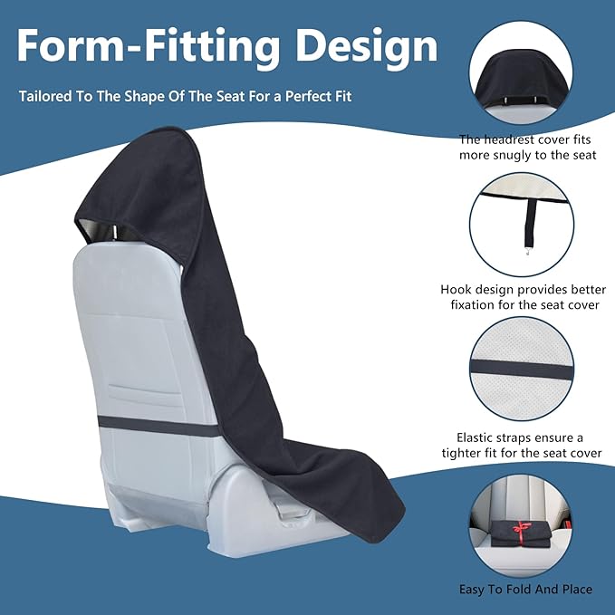 Towel Car Seat Covers - Super Absorbent Front Seat Protectors for Gym, Pets & Travel | Quick-Dry Towel Fabric | Universal Non