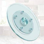 20'' Glass Lazy Susan Turntable Dining Table, 360° Large Round Serving Plate Tabletop Rotating Tray with with 6 Elegance Assi