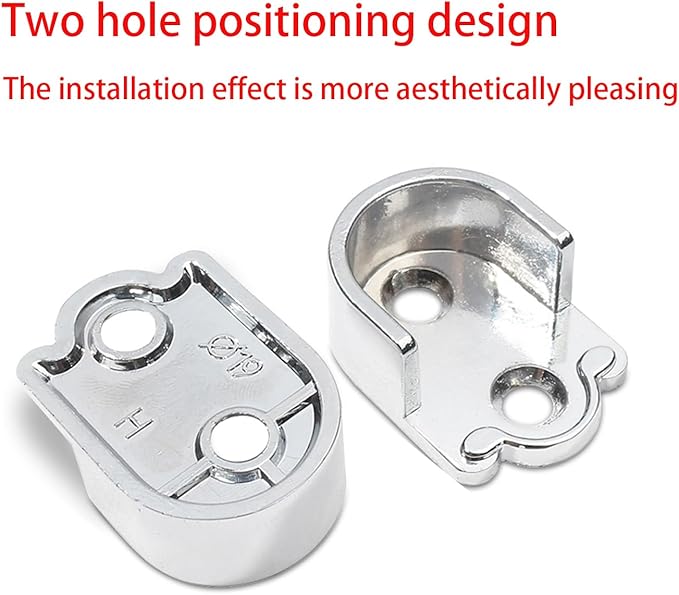 12 Pcs Closet Wardrobe Rod Holder Socket End Support Pipe Bracket U-Shaped Flange For 19mm/0.75" Rod
