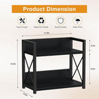 Giikin Kitchen Counter Shelf, 2 Tier Kitchen Spice Rack Organizer for Countertop, Wood Coffee Bar Organizer for Home (Black, 