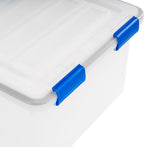 IRIS USA File Box, WeatherPro File Organizer for Letter/Legal File, Water Resistant Document Box, Plastic Gasket File Box Wit