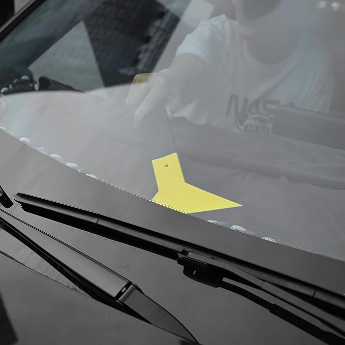 EHDIS Window Tint Squeegee Long Handle Scraper Tool Triangle Slim Foot Tinting Squeegee Windshield Snow Frost Ice Removal Tool for Cars Trucks Window Film Installation Applicator Tool