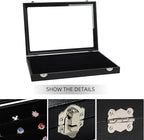 Wudygirl 7 Slots Ring Holder Organizer Box with Transparent Lid Black Jewelry Organizer for Store Display Jewelry Holder for 