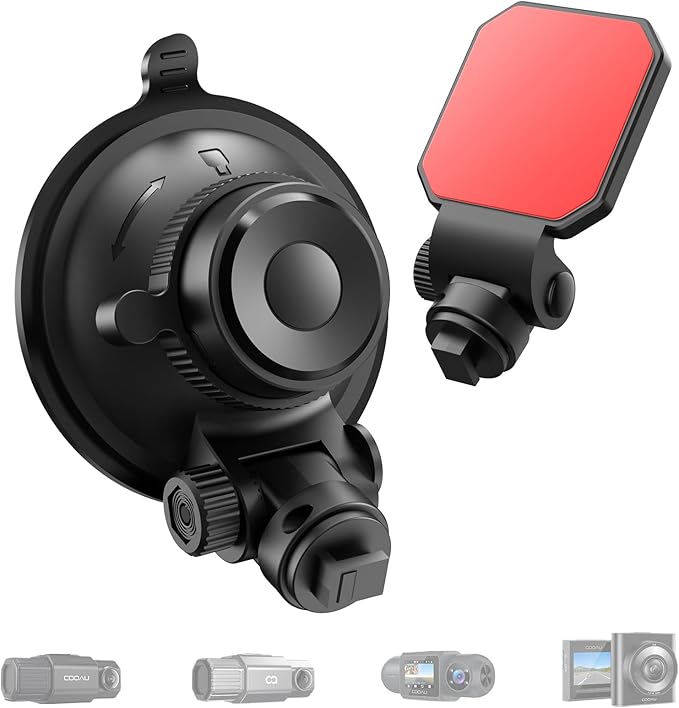 COOAU Car Dash Cam Mounting Bracket, Adjustable Windshield Mount for Dash Camera, Suction Cup Mount for Dashboard Camera, Suitable for D20, D20S, D30S