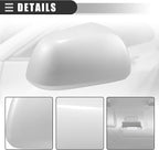 Motoforti Right Side Mirror Cover Cap, Rearview Mirror Cover Cap, for Toyota Highlander 2009-2014, ABS, White