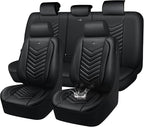 CAR PASS 3D Foam Faux Leather Car Seat Covers Full Set,Waterproof Leather Seat Cover for Cars,Luxury Universal Fit for SUV Tr