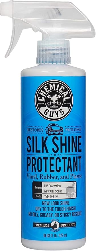 Chemical Guys Silk Shine Tire and Trim Dressing and Protectant – Non-Greasy Vinyl, Plastic & Rubber Spray, Plastic Restorer f