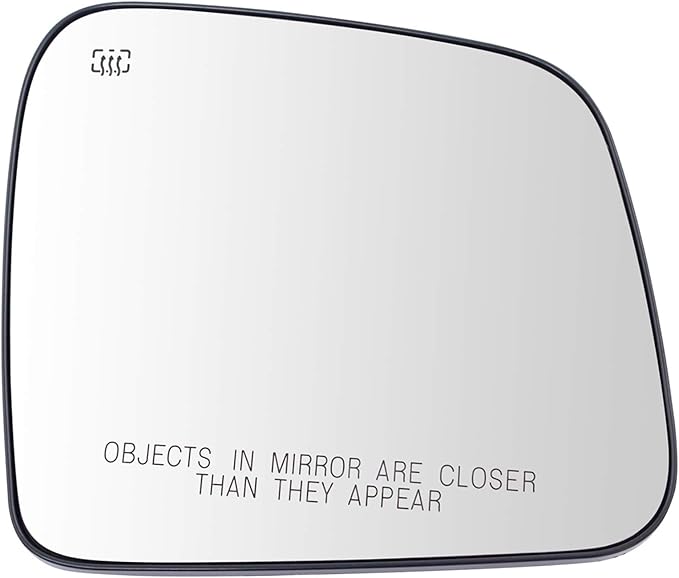 TRQ Passenger Side Heated Mirror Glass Snap On Compatible with 2011-2022 Jeep Grand Cherokee 2014-2022 Dodge Durango CH132512