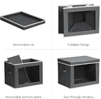 Homsorout Storage Bins with Lids - Small Fabric Organizers with Window, Collapsible Storage Bins for Clothes, Decorative Clos