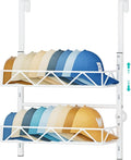 HapiRm Over the Door Hat Organizer - 2 Tier Wall Mounted Hat Rack with 2 Adjustable Metal Basket, Baseball Caps Organizer Sto