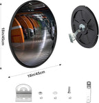 Convex Traffic Mirror - 18'' Outdoor and Indoor Driveway & Security Parabolic Safety Mirrors, Acrylic Convex Mirror for Garage, Retail Stores, Warehouses, Office and High-Traffic Areas