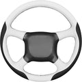 MEWANT Hand Stitch Steering Wheel Cover for Chevy Silverado 1500 2500 3500 1999-2002 Tahoe Suburban 1998-2002 Astro Blazer S10 Kodiak C/K White Black Faux Leather Custom-Fit Anti-Slip Interior Wrap
