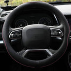 Rueesh Microfiber Leather Steering Wheel Cover Anti-Slip Matte Finish Auto Car Wheel Cover Universal 15 Inch Wheel Cover for 