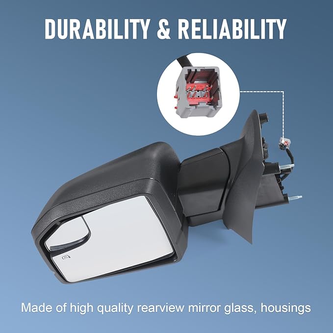 JDMSPEED Left Drive Side View Mirror Power Heated LED Signal Textured Black Left LH Compatible with 2015-2020 Ford F150 FL3Z-