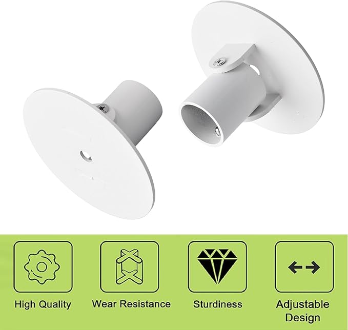 Shower Curtain Rod Bracket, 2Pcs 26mm Inner Diameter Titanium Steel Shower Curtain Rod Single Swivel Flange Easy Installation