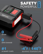 Car Jump Starter with Air Compressor, 9000A Peak 26800mah (Up to All Gas or 12.0L Diesel Engine, 50 Times) Portable160PSI