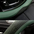 LKWLIKEI Car Steering Wheel Cover, Universal 15 inch, the Latest Microfiber Leather Breathable Technology Fabric, Non-Slip, C