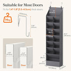 Lifewit 8 Tier Over the Door Shoe Organizer with 15 Large Deep Pockets, Fabric Hanging Shoes Shelf for Closet, Dorm Storage, 