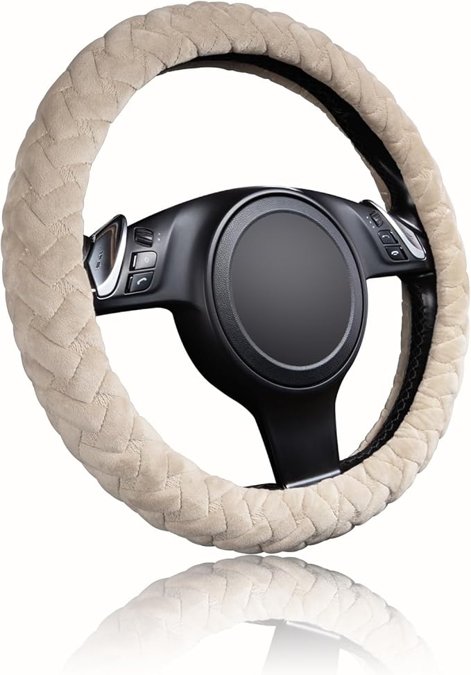 Flying Banner car Steering Wheel Cover Massage Velvet Warm Universal Size 15 inches SUV Truck Anti Slip Odorless Summer Winte