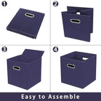 Fabric storage bins Cubes, Fabric Cube Organizer with Handle, Foldable Cube Bins for Cloth or Accessary Storage, 11x11x11, Se