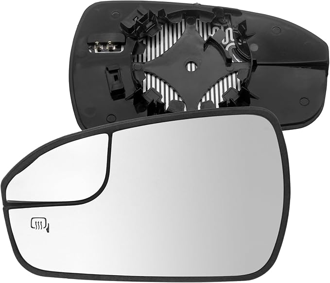 JINCHEN Driver Side Mirror Glass for 2013 2014 2015 2016 2017 2018 2019 2020 Fusion, Heated Mirror Glass With Backing Plate DS7Z17K707F
