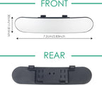 Rear View Mirror for Car,11.8" Convex Panoramic Wide Angel View Mirrors Extender,Rounded Corner Design,Universal Clip on Interior Rearview Mirror for Truck Car and SUV (White)