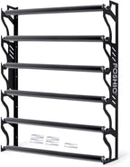 FOSHIO Vinyl Roll Holder, Metal Vinyl Rack with Mounting Hardware Wall Mounted for Pulling 6 Rollers of Vinyl, Transfer Paper Tape, Wallpaper, Window Film, Garage Workshop, Rollers Not Included