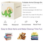 CLCROBD Foldable Animal Cube Storage Bins Fabric Toy Box/Chest/Organizer for Toddler/Kids Nursery, Playroom, 13 inch (Tricera