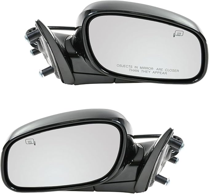 TRQ Driver and Passenger Side Mirror Assembly Set Power Heated Puddle Light Paint to Match Foldaway Smooth Compatible with 20