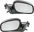 TRQ Driver and Passenger Side Mirror Assembly Set Power Heated Puddle Light Paint to Match Foldaway Smooth Compatible with 20