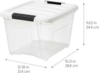 IRIS USA 19 Qt Stackable Plastic Storage Bins with Lids, 6 Pack - BPA-Free, Made in USA - See-Through Organizing Solution, La
