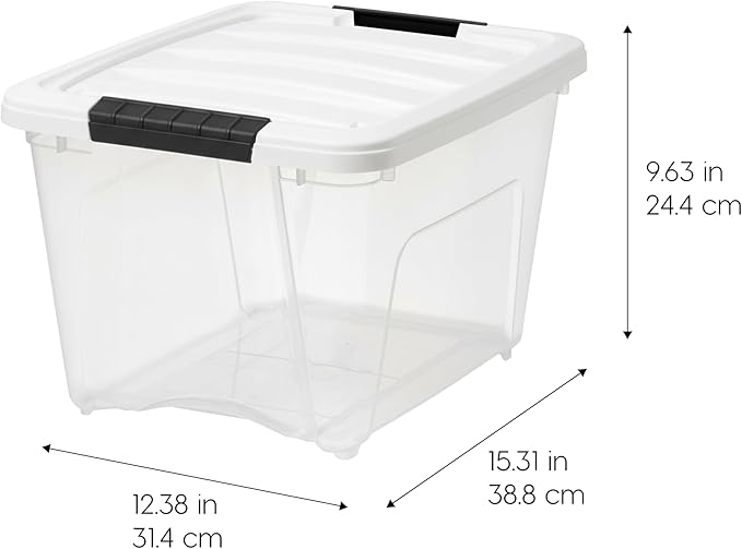 IRIS USA 19 Qt Stackable Plastic Storage Bins with Lids, 6 Pack - BPA-Free, Made in USA - See-Through Organizing Solution, La