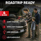 Schumacher Electric 12V Lithium Jump Starter & Power Pack - Portable 1500A Battery Jumper with 10W Wireless Charging,
