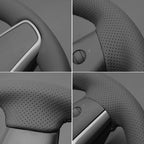 MEWANT Tesla Model 3/Model Y Hand Stitched Steering Wheel Cover for Tesla Model 3 2017-2023 / Model Y 2020-2023 for Tesla Model 3/Y Accessories