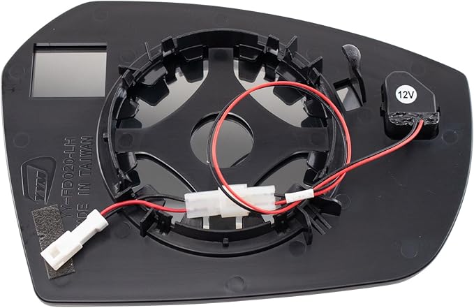 TRQ Driver Side Mirror Glass with Blind Spot Indicator Snap On Clear Compatible with 2017-2019 Ford Escape FO1324174