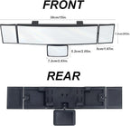 15" Rear View Mirror with Baby Mirror,Car Panoramic Rearview Mirrors Extender,Clip on Large Wide Angle Rear View Mirror for Truck Car and SUV (White)