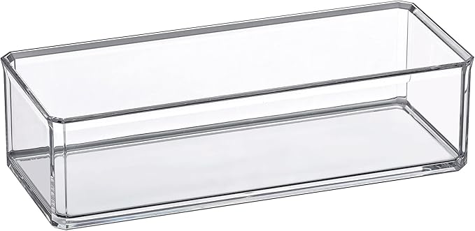 Amazing Abby - Glamour - Acrylic 1-Compartment Makeup Organizer, Transparent Plastic Lipstick Holder, Perfect Bathroom Vanity