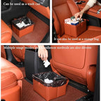 Car Trash Can, Leak-Proof Waterproof Trash Bin Collapsible Portable Auto Garbage Bag Large Capacity Trashcan Storage Bag Multipurpose Car Organizer Hanging (Black)