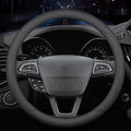 HAOTULE New Nappa Leather car Steering Wheel Cover, Universal 15 inch Black