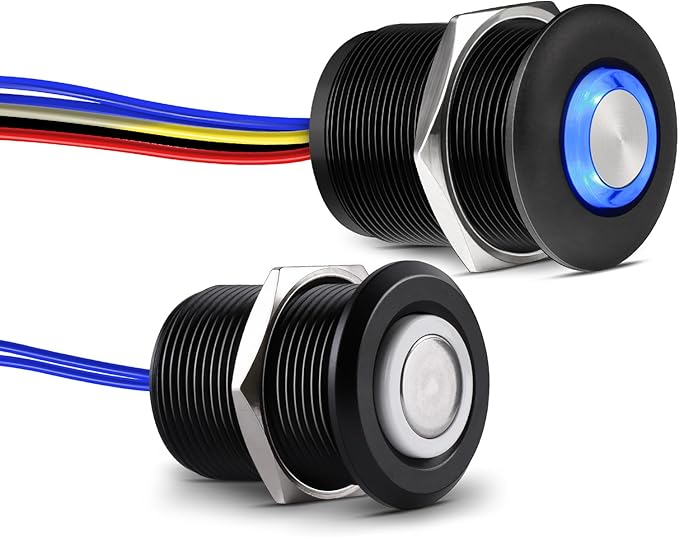 Acegoo RV 3 Way Dimmer Kit DC12V All-Aluminum 3-Way Dimming Switch for Boat Motorhome Camper Van Trailer Truck Car LED Strip Light, Multi Location On/Off/Dimming Switch, DC12-24V 6Amps (Black)