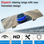 SkycropHD Rear View Mirror Frameless Car Interior Rearview Mirror Panoramic Wide Angle to Eliminate Blind Spots – Convex,11.8''(White)