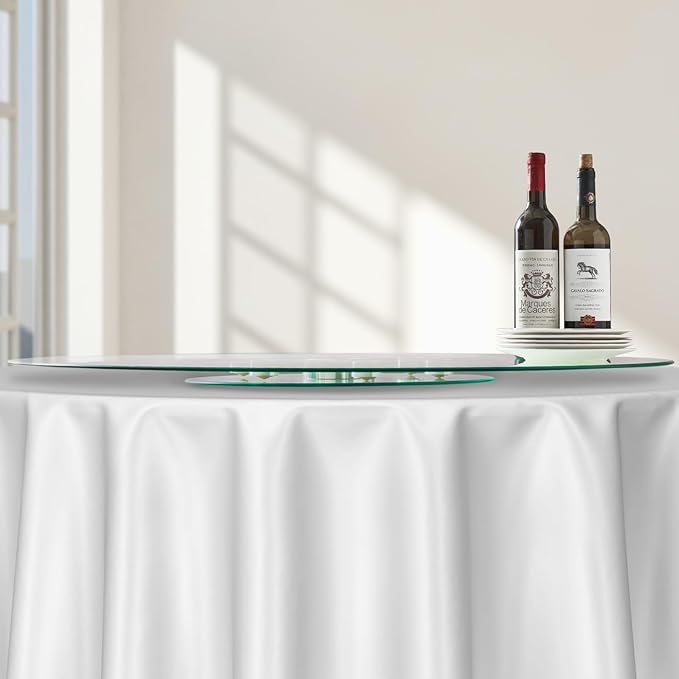 VEVOR 40 in Glass Lazy Susan Turntable, Tempered Glass Dining Table Centerpiece with 6 Rotating Wheels, 360° Smooth and Silen