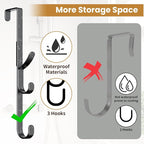 Over The Door Hooks Hanger,Over The Door Towel Hook Organizer Hanging for Coat Clothes Backpack hat Purse Metal Towel Rack Ba