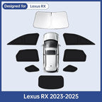8PCS Car Window Shades for Lexus RX 2023-2025, Window Covers for RX Windshield Side Rear Windows, Full Set Privacy Protection Car Sunshade with UV Blocking for Camping Napping