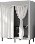 TIST Foldable Wardrobe Steel Storage Wardrobe Portable Wardrobe for Hanging Clothes 110cm/ 160cm/ 215cm Large Wardrobe(Light 
