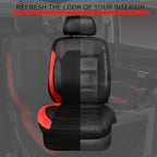 CAR PASS Leather Car Seat Covers Front Seats Only, with Air Mesh Front Seat Covers Breathable, Cool Automotive Seat Covers 2 