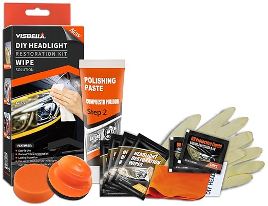 Auto Vehicle Headlight Restoration Kit, DIY Car Care Electric Repair Kit to Restore Oxidation Hazy Yellow Scratch for Headlig