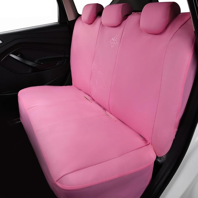 Flying Banner Butterfly car seat Covers ful Set Fashion Universal Lady Woman Female Rear Bench Split Colorized (Full Set - La