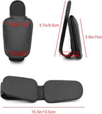 2 Pack Leather Car Visor Sunglass Holder, Magnetic Leather Glasses Eyeglass Hanger Clip for Car, Sunglass Clip Glasses Holder for Car Visor（Black）
